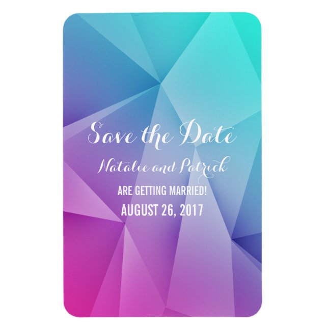Multicolor Jewel Tones Save the Date Flexi Magnet (Vertical)