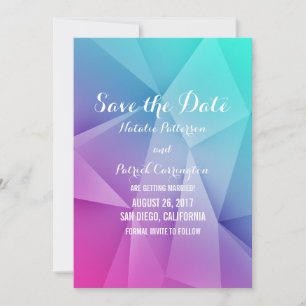 Multicolor Jewel Tones Save the Date Invite
