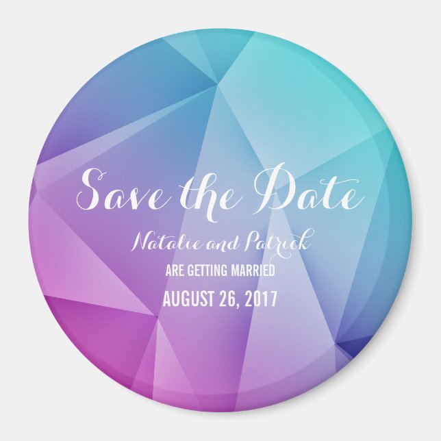 Multicolor Jewel Tones Save the Date Magnet (Front)
