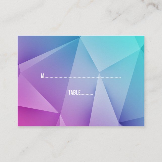 Multicolor Jewel Tones Wedding Place Cards (Front)