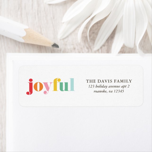 Multicolor "Joyful" Christmas Label (Insitu)