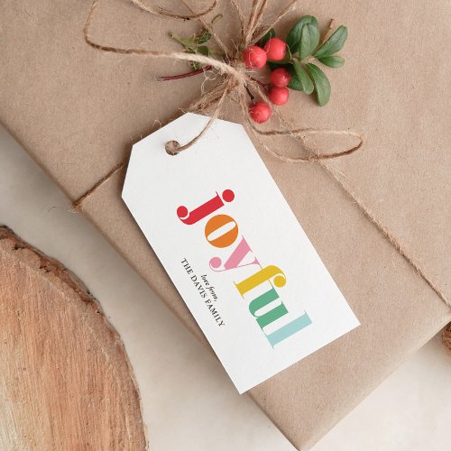 Multicolor Joyful Custom Christmas Gift Tags