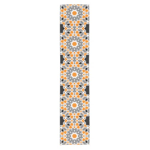 Multicolor Kaleidoscopic Mosaic Moroccan Pattern Short Table Runner