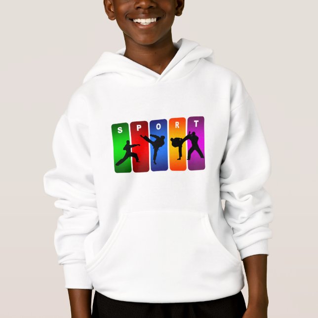 Multicolor Karate Emblem Hoodie (Front)