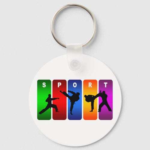 Multicolor Karate Emblem Keychain