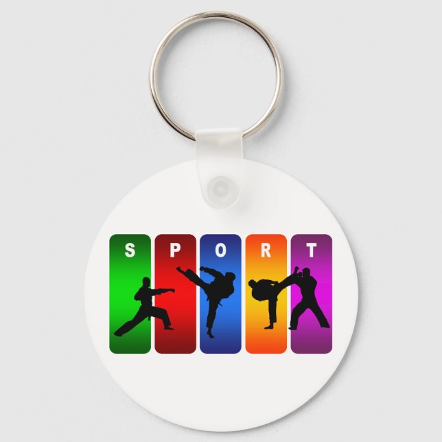 Multicolor Karate Emblem Keychain (Front)