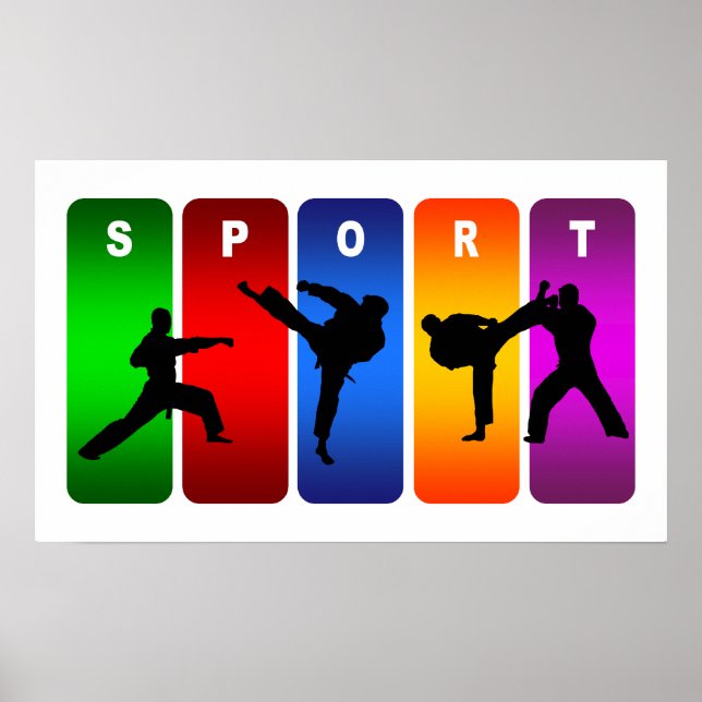 Multicolor Karate Emblem Poster (Front)
