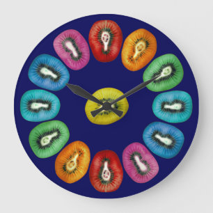 Multicolor Kiwi Pattern Large Clock