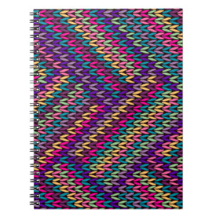 Multicolor Knitted Seamless Pattern Notebook