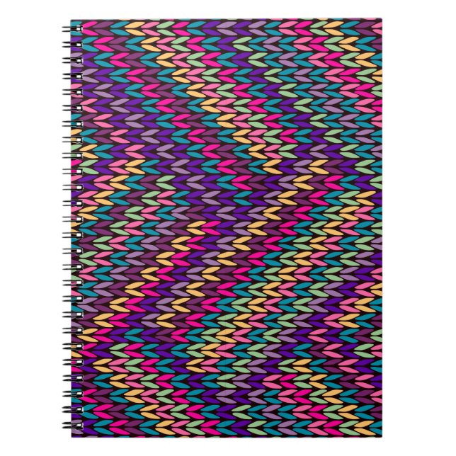  Multicolor Knitted Seamless Pattern        Notebook (Front)