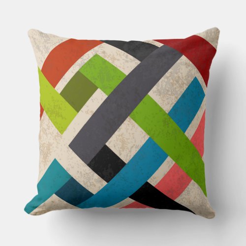 Multicolor Large Stripes Geometric Pillow