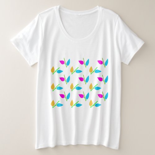 multicolor leafy print t_shirt