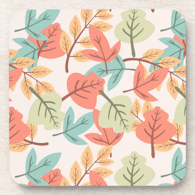 Multicolor Leaves      Beverage Coaster (Front)