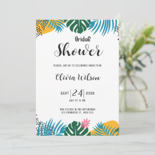 Multicolor Leaves Bridal Shower Invitation