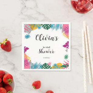 Multicolor Leaves Bridal Shower Napkins