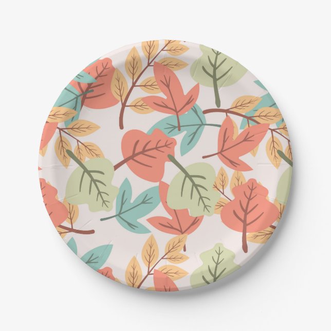 Multicolor Leaves      Paper Plates (Front)