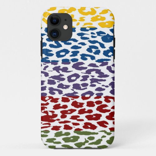 Multicolor Leopard Print Skin Stripe Pattern 10 iPhone 11 Case