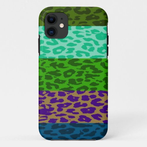 Multicolor Leopard Print Skin Stripe Pattern 2 iPhone 11 Case