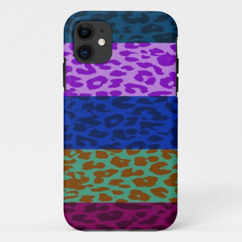 Multicolor Leopard Print Skin Stripe Pattern 4 iPhone 11 Case