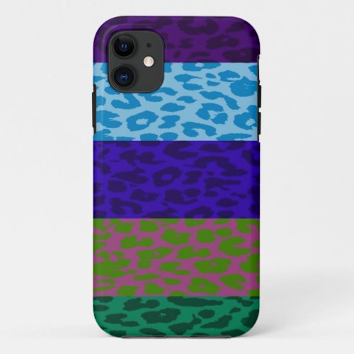 Multicolor Leopard Print Skin Stripe Pattern 5 iPhone 11 Case