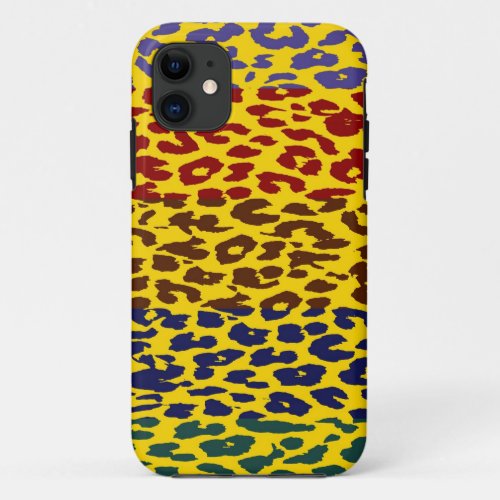 Multicolor Leopard Print Skin Stripe Pattern 8 iPhone 11 Case