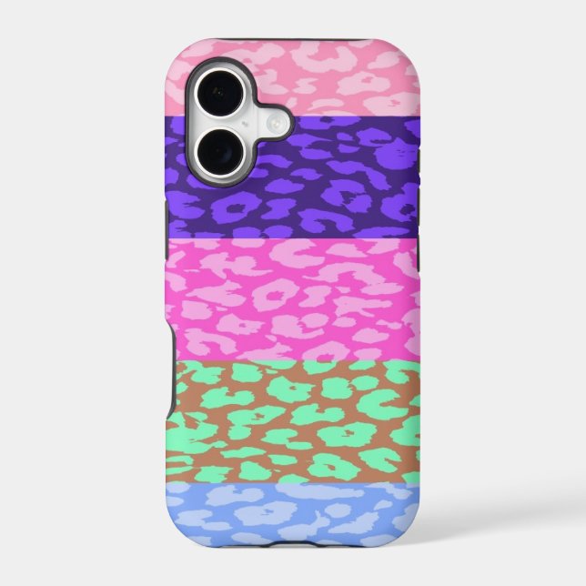Multicolor Leopard Print Skin Stripe Pattern Iphone Case (Back)
