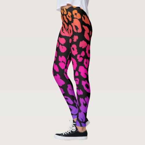 Multicolor Leopard Print Sports Leggings