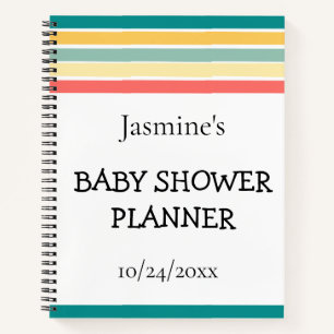 Multicolor Let's Get Beachy Baby Shower Notebook