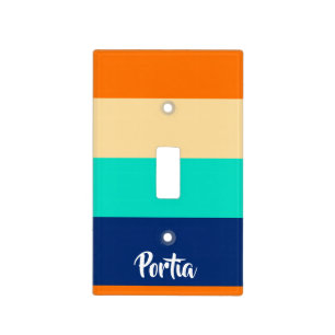 Multicolor lines patterned light switch cover