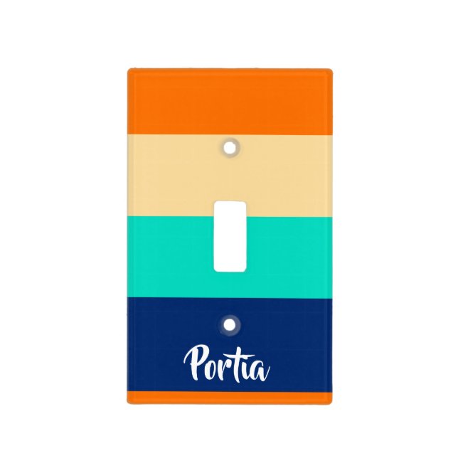 Multicolor lines patterned light switch cover (Front)