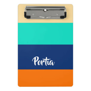 Multicolor lines patterned mini clipboard