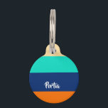 Multicolor lines patterned pet ID tag<br><div class="desc">Add your name on this multicolor lines striped pattern design.</div>