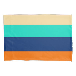 Multicolor lines patterned pillow case