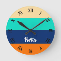 Multicolor lines patterned round clock