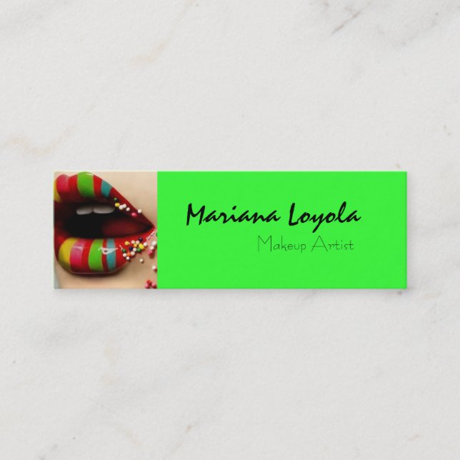 multicolor makeup mini business card (Front)