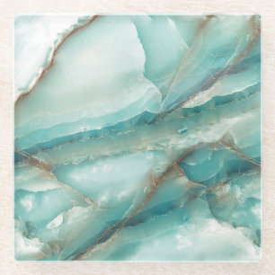 Multicolor Marble: Onyx Glass Effect. Coaster
