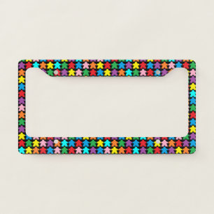 Multicolor Meeples License Plate Frame