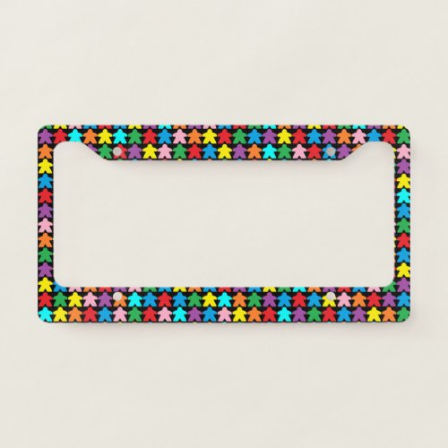 Multicolor Meeples License Plate Frame