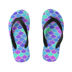Multicolor Mermaid Scales Kid's Flip Flops