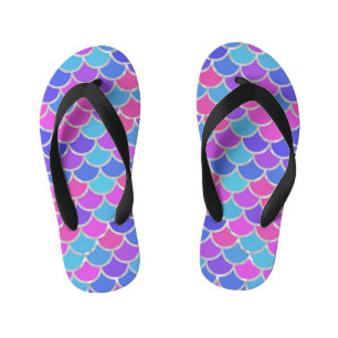 Multicolor Mermaid Scales Kid's Flip Flops