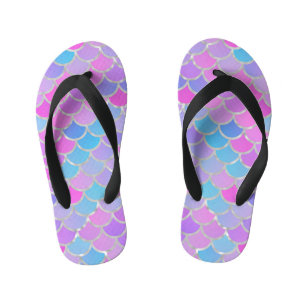 Multicolor Mermaid Scales Kid's Flip Flops