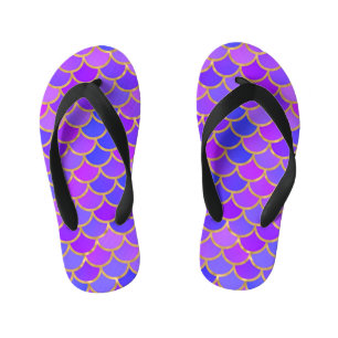 Multicolor Mermaid Scales Kid's Flip Flops