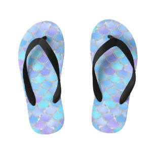 Multicolor Mermaid Scales Kid's Flip Flops