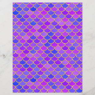 Multicolor Mermaid Scales Scrapbook Paper