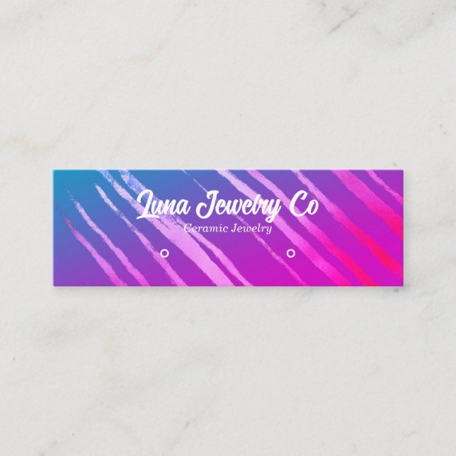 Multicolor Metallic Stripe Jewelry Business Card (Front)