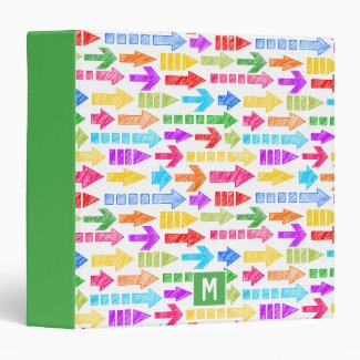 Multicolor Modern Geometric Arrow Pattern Monogram