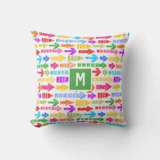 Multicolor Modern Geometric Arrow Pattern Monogram