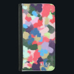Multicolor Modern Personalized Name Blue Green Samsung Galaxy S5 Wallet Case<br><div class="desc">Original digital acrylic painting with a bright colorful modern design in blues,  greens,  pinks and purple. Personalized with the name or text of your choice.</div>