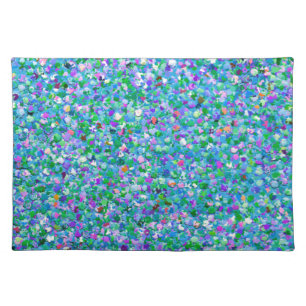 Multicolor Mosaic Modern Grit Glitter #2 Cloth Placemat