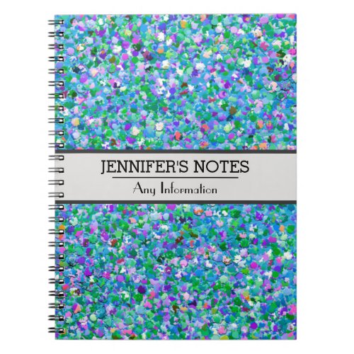 Multicolor Mosaic Modern Grit Glitter 2 Notebook